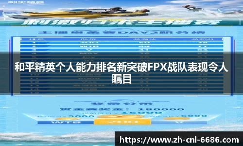和平精英个人能力排名新突破FPX战队表现令人瞩目